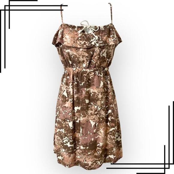 Mudd Junior's M Burgundy and Cream Floral Color Splash Dress - Picture 1 of 8
